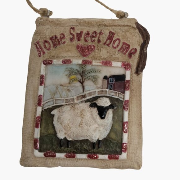 Home Sweet Home Christmas Ornament Sheep Farmhouse - Picture 1 of 5
